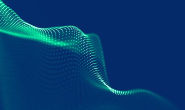 Soyut Mavi Geometrik Arkaplan. Bağlantı yapısı. Bilim geçmişi. Gelecekçi Teknoloji HUD elementi. Noktalar ve çizgiler birleşiyor. Büyük Veri Görselleştirme Şirketi .