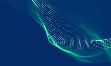 Soyut Mavi Geometrik Arkaplan. Bağlantı yapısı. Bilim geçmişi. Gelecekçi Teknoloji HUD elementi. Noktalar ve çizgiler birleşiyor. Büyük Veri Görselleştirme Şirketi .