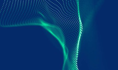 Soyut Mavi Geometrik Arkaplan. Bağlantı yapısı. Bilim geçmişi. Gelecekçi Teknoloji HUD elementi. Noktalar ve çizgiler birleşiyor. Büyük Veri Görselleştirme Şirketi .