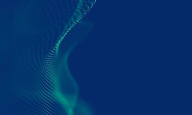 Soyut Mavi Geometrik Arkaplan. Bağlantı yapısı. Bilim geçmişi. Gelecekçi Teknoloji HUD elementi. Noktalar ve çizgiler birleşiyor. Büyük Veri Görselleştirme Şirketi .