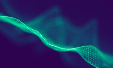 Soyut Mavi Geometrik Arkaplan. Bağlantı yapısı. Bilim geçmişi. Gelecekçi Teknoloji HUD elementi. Noktalar ve çizgiler birleşiyor. Büyük Veri Görselleştirme Şirketi .