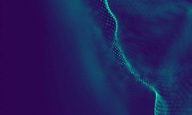 Soyut Mavi Geometrik Arkaplan. Bağlantı yapısı. Bilim geçmişi. Gelecekçi Teknoloji HUD elementi. Noktalar ve çizgiler birleşiyor. Büyük Veri Görselleştirme Şirketi .