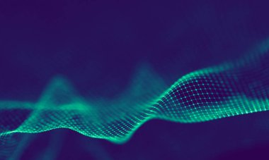 Soyut Mavi Geometrik Arkaplan. Bağlantı yapısı. Bilim geçmişi. Gelecekçi Teknoloji HUD elementi. Noktalar ve çizgiler birleşiyor. Büyük Veri Görselleştirme Şirketi .