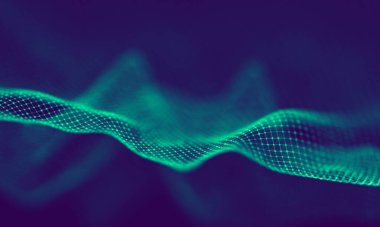 Soyut Mavi Geometrik Arkaplan. Bağlantı yapısı. Bilim geçmişi. Gelecekçi Teknoloji HUD elementi. Noktalar ve çizgiler birleşiyor. Büyük Veri Görselleştirme Şirketi .