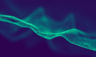 Soyut Mavi Geometrik Arkaplan. Bağlantı yapısı. Bilim geçmişi. Gelecekçi Teknoloji HUD elementi. Noktalar ve çizgiler birleşiyor. Büyük Veri Görselleştirme Şirketi .