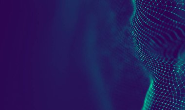 Soyut Mavi Geometrik Arkaplan. Bağlantı yapısı. Bilim geçmişi. Gelecekçi Teknoloji HUD elementi. Noktalar ve çizgiler birleşiyor. Büyük Veri Görselleştirme Şirketi .