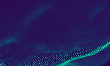 Soyut Mavi Geometrik Arkaplan. Bağlantı yapısı. Bilim geçmişi. Gelecekçi Teknoloji HUD elementi. Noktalar ve çizgiler birleşiyor. Büyük Veri Görselleştirme Şirketi .