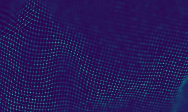 Soyut Mavi Geometrik Arkaplan. Bağlantı yapısı. Bilim geçmişi. Gelecekçi Teknoloji HUD elementi. Noktalar ve çizgiler birleşiyor. Büyük Veri Görselleştirme Şirketi .