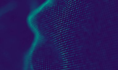 Soyut Mavi Geometrik Arkaplan. Bağlantı yapısı. Bilim geçmişi. Gelecekçi Teknoloji HUD elementi. Noktalar ve çizgiler birleşiyor. Büyük Veri Görselleştirme Şirketi .