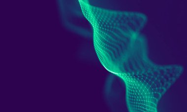 Soyut Mavi Geometrik Arkaplan. Bağlantı yapısı. Bilim geçmişi. Gelecekçi Teknoloji HUD elementi. Noktalar ve çizgiler birleşiyor. Büyük Veri Görselleştirme Şirketi .