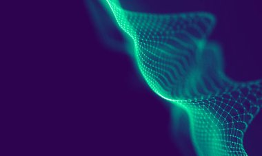 Soyut Mavi Geometrik Arkaplan. Bağlantı yapısı. Bilim geçmişi. Gelecekçi Teknoloji HUD elementi. Noktalar ve çizgiler birleşiyor. Büyük Veri Görselleştirme Şirketi .