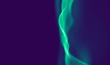 Soyut Mavi Geometrik Arkaplan. Bağlantı yapısı. Bilim geçmişi. Gelecekçi Teknoloji HUD elementi. Noktalar ve çizgiler birleşiyor. Büyük Veri Görselleştirme Şirketi .