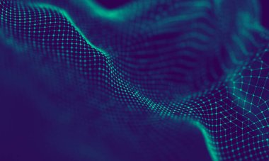 Soyut Mavi Geometrik Arkaplan. Bağlantı yapısı. Bilim geçmişi. Gelecekçi Teknoloji HUD elementi. Noktalar ve çizgiler birleşiyor. Büyük Veri Görselleştirme Şirketi .