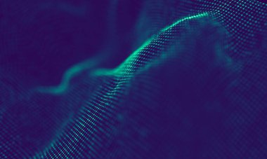 Soyut Mavi Geometrik Arkaplan. Bağlantı yapısı. Bilim geçmişi. Gelecekçi Teknoloji HUD elementi. Noktalar ve çizgiler birleşiyor. Büyük Veri Görselleştirme Şirketi .