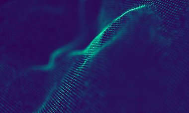 Soyut Mavi Geometrik Arkaplan. Bağlantı yapısı. Bilim geçmişi. Gelecekçi Teknoloji HUD elementi. Noktalar ve çizgiler birleşiyor. Büyük Veri Görselleştirme Şirketi .