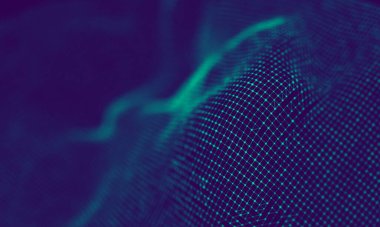 Soyut Mavi Geometrik Arkaplan. Bağlantı yapısı. Bilim geçmişi. Gelecekçi Teknoloji HUD elementi. Noktalar ve çizgiler birleşiyor. Büyük Veri Görselleştirme Şirketi .