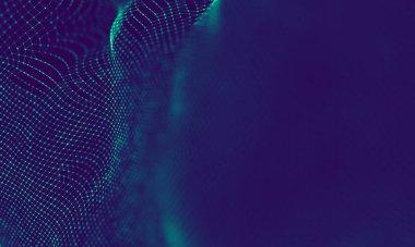 Soyut Mavi Geometrik Arkaplan. Bağlantı yapısı. Bilim geçmişi. Gelecekçi Teknoloji HUD elementi. Noktalar ve çizgiler birleşiyor. Büyük Veri Görselleştirme Şirketi .