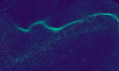 Soyut Mavi Geometrik Arkaplan. Bağlantı yapısı. Bilim geçmişi. Gelecekçi Teknoloji HUD elementi. Noktalar ve çizgiler birleşiyor. Büyük Veri Görselleştirme Şirketi .