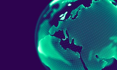 Soyut Mavi Geometrik Arkaplan. Bağlantı yapısı. Bilim geçmişi. Gelecekçi Teknoloji HUD elementi. Noktalar ve çizgiler birleşiyor. Büyük Veri Görselleştirme Şirketi .