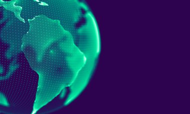 Soyut Mavi Geometrik Arkaplan. Bağlantı yapısı. Bilim geçmişi. Gelecekçi Teknoloji HUD elementi. Noktalar ve çizgiler birleşiyor. Büyük Veri Görselleştirme Şirketi .