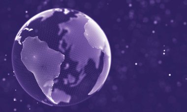 Poligonal yüzey soyut fütüristik Illustration. Düşük Poli noktalar ve çizgiler koyu arka plan üzerinde bağlanma şekli. 3D render