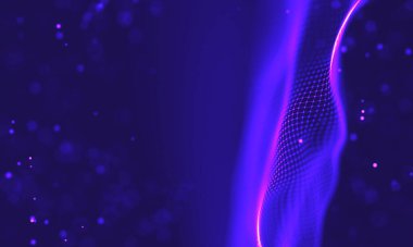 Ultra mor galaksi arka planı. Nebula ile uzay arkaplan illüstrasyon evreni. 2018 Mor teknoloji geçmişi. Yapay zeka kavramı