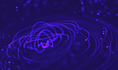 Ultra mor galaksi arka planı. Nebula ile uzay arkaplan illüstrasyon evreni. 2018 Mor teknoloji geçmişi. Yapay zeka kavramı