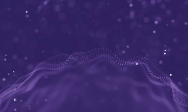 Veri teknolojisi soyut gelecek çizimi. Karanlık arka planda noktaları ve çizgileri birleştiren düşük polimerli bir şekil. 3 boyutlu görüntüleme. Büyük veri görselleştirmesi .