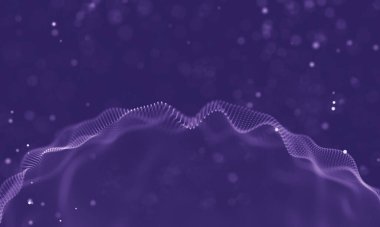 Veri teknolojisi soyut gelecek çizimi. Karanlık arka planda noktaları ve çizgileri birleştiren düşük polimerli bir şekil. 3 boyutlu görüntüleme. Büyük veri görselleştirmesi .