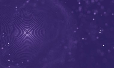 Veri teknolojisi soyut gelecek çizimi. Karanlık arka planda noktaları ve çizgileri birleştiren düşük polimerli bir şekil. 3 boyutlu görüntüleme. Büyük veri görselleştirmesi .