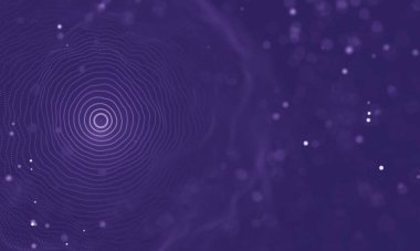 Veri teknolojisi soyut gelecek çizimi. Karanlık arka planda noktaları ve çizgileri birleştiren düşük polimerli bir şekil. 3 boyutlu görüntüleme. Büyük veri görselleştirmesi .