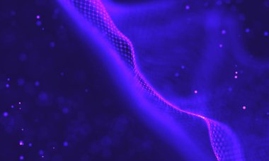 Ultra mor galaksi arka planı. Nebula ile uzay arkaplan illüstrasyon evreni. 2018 Mor teknoloji geçmişi. Yapay zeka kavramı