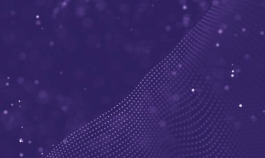 Veri teknolojisi soyut gelecek çizimi. Karanlık arka planda noktaları ve çizgileri birleştiren düşük polimerli bir şekil. 3 boyutlu görüntüleme. Büyük veri görselleştirmesi .