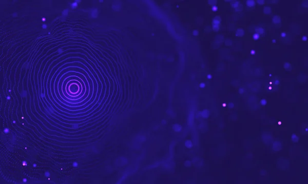 Вид ультрафіолетової галактики. Космічний фон ілюструє Всесвіт з туманністю. 2018 Фіолетовий технічний фон. Концепція штучного інтелекту — стокове фото