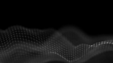 Siyah teknoloji beyaz dalga animasyonu. Kusursuz döngü 4k.
