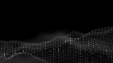 Siyah teknoloji beyaz dalga animasyonu. Kusursuz döngü 4k.