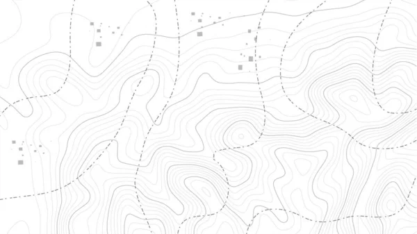 白い背景の地形図 地図上の標高線 等高線ベクトルの抽象的なイラスト — ストックベクタ