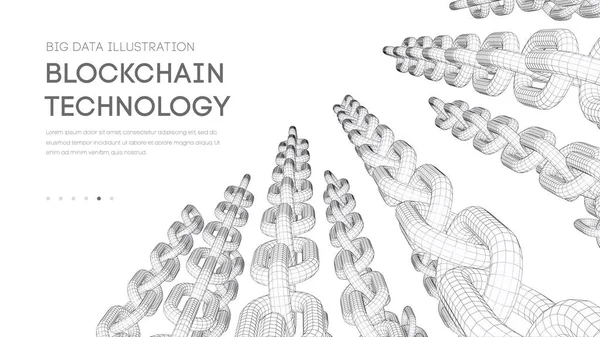 Blokkoláslánc digitális technológia. Nagy adatvektor háttér. Cryptocurrency technológia vektor háttér. — Stock Vector