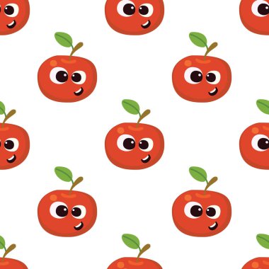 Meyveli bebek çizgi filminin dikişsiz şekli. Şirin yüzlü bir elma karakteri. Çocukların giydiği ya da oyuncaklarının yemek geçmişi