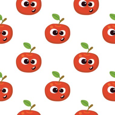 Meyveli bebek çizgi filminin dikişsiz şekli. Şirin yüzlü bir elma karakteri. Çocukların giydiği ya da oyuncaklarının yemek geçmişi