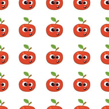 Meyveli bebek çizgi filminin dikişsiz şekli. Şirin yüzlü bir elma karakteri. Çocukların giydiği ya da oyuncaklarının yemek geçmişi