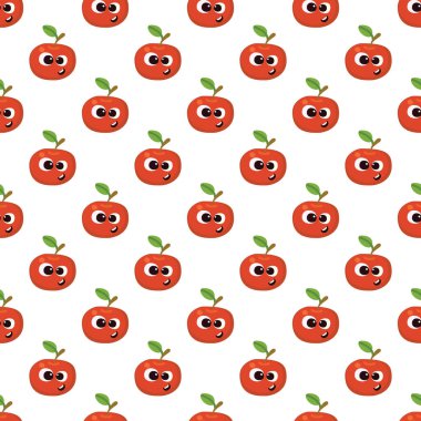 Meyveli bebek çizgi filminin dikişsiz şekli. Şirin yüzlü bir elma karakteri. Çocukların giydiği ya da oyuncaklarının yemek geçmişi
