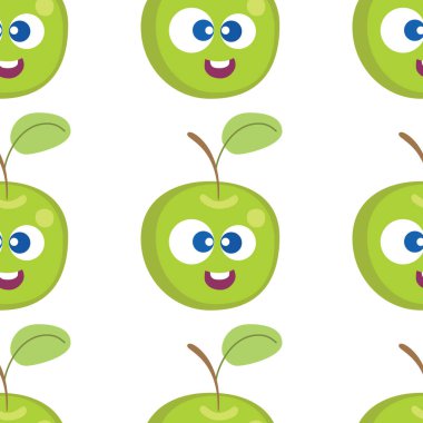 Meyveli bebek çizgi filminin dikişsiz şekli. Şirin yüzlü bir elma karakteri. Çocukların giydiği ya da oyuncaklarının yemek geçmişi