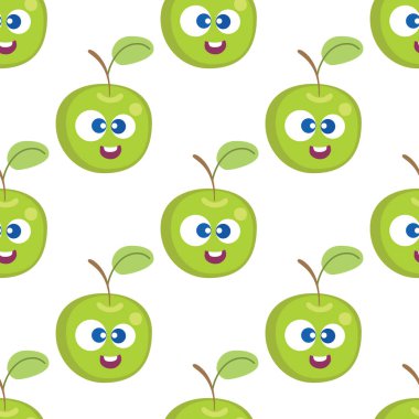 Meyveli bebek çizgi filminin dikişsiz şekli. Şirin yüzlü bir elma karakteri. Çocukların giydiği ya da oyuncaklarının yemek geçmişi