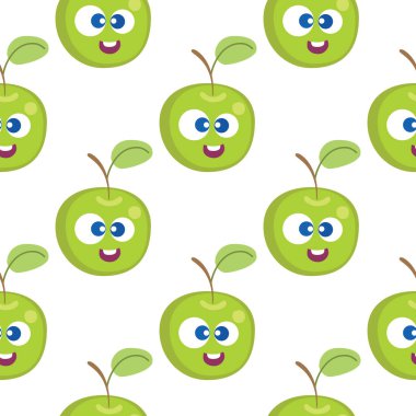 Meyveli bebek çizgi filminin dikişsiz şekli. Şirin yüzlü bir elma karakteri. Çocukların giydiği ya da oyuncaklarının yemek geçmişi