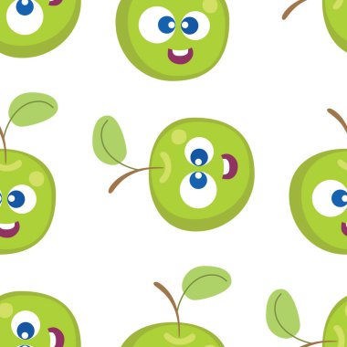 Meyveli bebek çizgi filminin dikişsiz şekli. Şirin yüzlü bir elma karakteri. Çocukların giydiği ya da oyuncaklarının yemek geçmişi