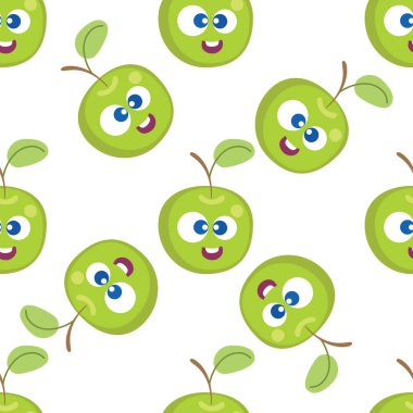 Meyveli bebek çizgi filminin dikişsiz şekli. Şirin yüzlü bir elma karakteri. Çocukların giydiği ya da oyuncaklarının yemek geçmişi