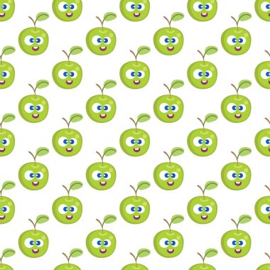 Meyveli bebek çizgi filminin dikişsiz şekli. Şirin yüzlü bir elma karakteri. Çocukların giydiği ya da oyuncaklarının yemek geçmişi