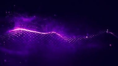 Soyut mor dalga animasyonu dalgası. Kusursuz döngü 4K. Mor teknoloji geçmişi.