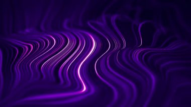 Soyut mor dalga animasyonu dalgası. Kusursuz döngü 4K. Mor teknoloji geçmişi.
